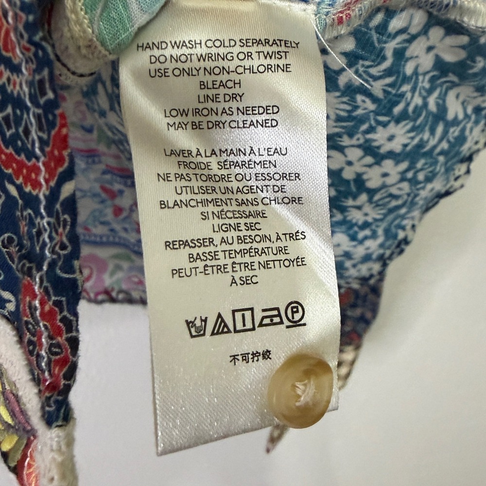 Anthropologie Pilcro Patchwork Floral Paisley Blouse Multi Color Size 8 - Picture 7 of 12